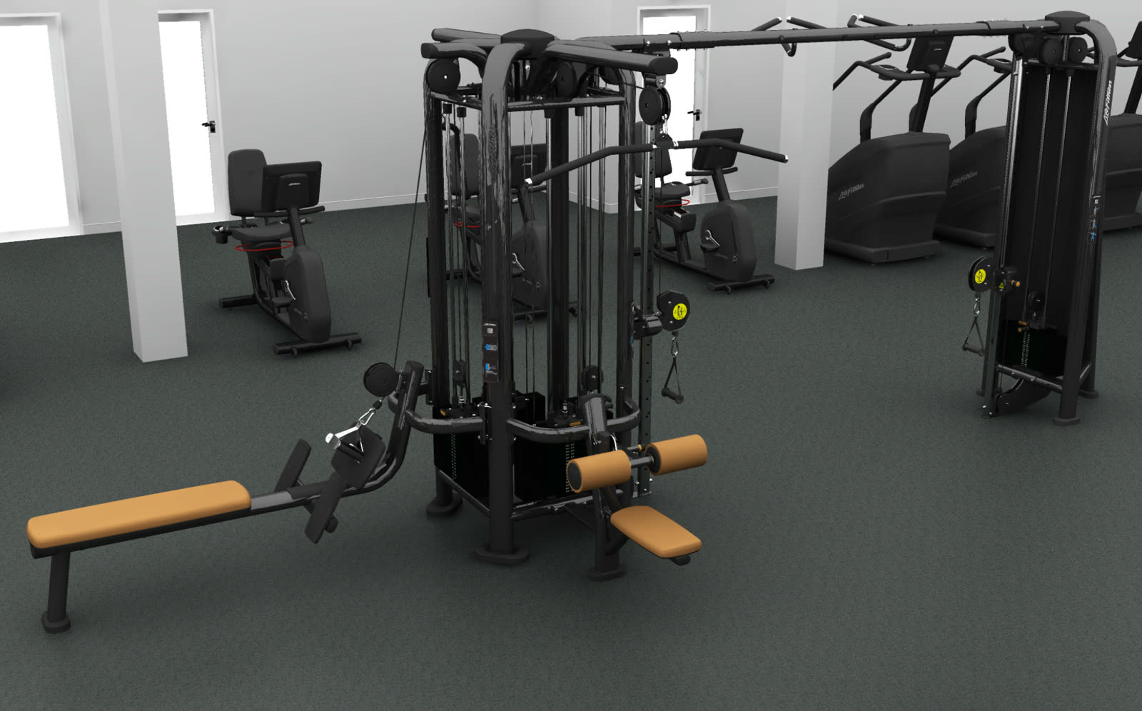 Life Fitness cable multi-jungle and upright bikes
